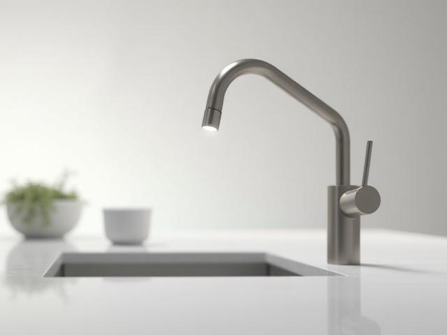 Sleek touchless kitchen faucet