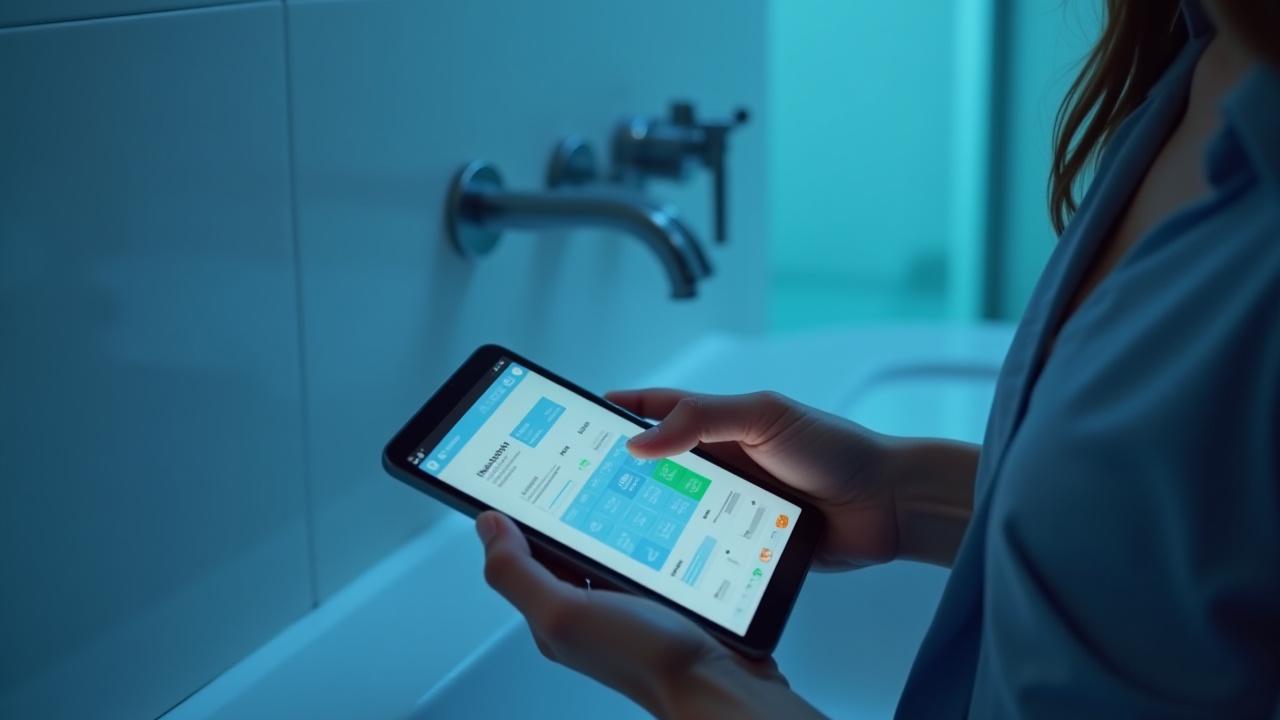 Smart home plumbing monitoring on a tablet